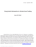 Cover page: Using Inside Information to Abstain from Trading