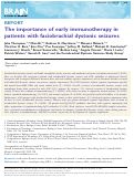 Cover page: The importance of early immunotherapy in patients with faciobrachial dystonic seizures