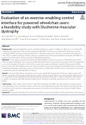Cover page: Evaluation of an exercise-enabling control interface for powered wheelchair users: a feasibility study with Duchenne muscular dystrophy