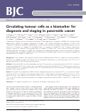 Cover page: Circulating tumour cells as a biomarker for diagnosis and staging in pancreatic cancer