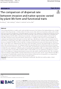 Cover page: The comparison of dispersal rate between invasive and native species varied by plant life form and functional traits.