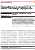 Cover page: Structured information extraction from scientific text with large language models.