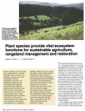 Cover page: Plant species provide vital ecosystem functions for sustainable agriculture, rangeland management and restoration