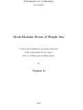 Cover page: Mock-Modular Forms of Weight One