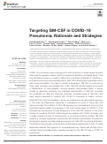 Cover page: Targeting GM-CSF in COVID-19 Pneumonia: Rationale and Strategies