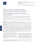 Cover page: Risk Factors That Increase Risk of Estrogen Receptor–Positive and –Negative Breast Cancer