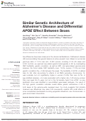 Cover page: Similar Genetic Architecture of Alzheimer’s Disease and Differential APOE Effect Between Sexes