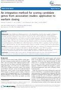 Cover page: An integrative method for scoring candidate genes from association studies: application to warfarin dosing