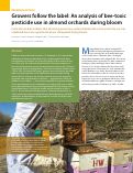 Cover page: Growers follow the label: An analysis of bee-toxic pesticide use in almond orchards during bloom