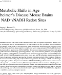 Cover page: Global Metabolic Shifts in Age and Alzheimer’s Disease Mouse Brains Pivot at NAD+/NADH Redox Sites
