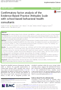 Cover page: Confirmatory factor analysis of the Evidence-Based Practice Attitudes Scale with school-based behavioral health consultants.