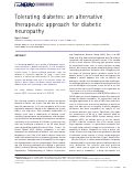 Cover page: Tolerating Diabetes: An Alternative Therapeutic Approach for Diabetic Neuropathy