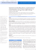 Cover page: Randomized, Double-Blind, Placebo-Controlled, Phase III Chemoprevention Trial of Selenium Supplementation in Patients With Resected Stage I Non–Small-Cell Lung Cancer: ECOG 5597