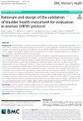 Cover page: Rationale and design of the validation of bladder health instrument for evaluation in women (VIEW) protocol