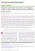 Cover page: Maternal and Fetal Outcomes in Pregnant Patients With Mechanical and Bioprosthetic Heart Valves