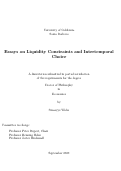 Cover page: Essays on Liquidity Constraints and Intertemporal Choice