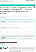 Cover page: Creation of a sustainable longitudinal women in Leadership Development (WILD) curriculum focused on graduate medical education trainees.