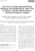 Cover page: Recovery of Aboveground Plant Biomass and Productivity After Fire in Mesic and Dry Black Spruce Forests of Interior Alaska
