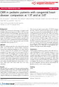Cover page: CMR in pediatric patients with congenital heart disease: comparison at 1.5T and at 3.0T
