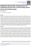 Cover page: Delegation, Sponsorship, and Autonomy: An Integrated Framework for Understanding Armed Group–State Relationships