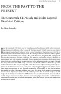 Cover page: From the Past to the Present: The Guatemala STD Study and Multi-Layered Bioethical Critique