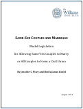 Cover page: Same-Sex Couples and Marriage: Model Legislation for Allowing Same-Sex Couples to Marry or All Couples to Form a Civil Union