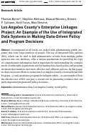 Cover page: Los Angeles County’s Enterprise Linkages Project: An Example of the Use of Integrated Data Systems in Making Data-Driven Policy and Program Decisions