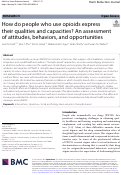 Cover page: How do people who use opioids express their qualities and capacities? An assessment of attitudes, behaviors, and opportunities.
