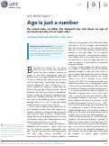 Cover page: Age is just a number