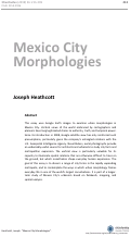 Cover page: Mexico City Morphologies