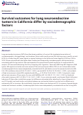 Cover page: Survival outcomes for lung neuroendocrine tumors in California differ by sociodemographic factors.