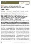 Cover page: Climatic and soil factors explain the two-dimensional spectrum of global plant trait variation.
