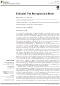 Cover page: Editorial: The Metaphorical Brain