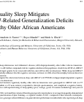 Cover page: High-Quality Sleep Mitigates ABCA7-Related Generalization Deficits in Healthy Older African Americans.