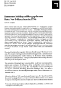 Cover page: Homeowner Mobility and Mortgage Interest Rates: New Evidence from the 1990s