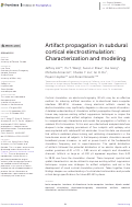 Cover page: Artifact propagation in subdural cortical electrostimulation: Characterization and modeling