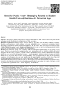 Cover page: Need for Public Health Messaging Related to Bladder Health from Adolescence to Advanced Age