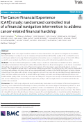 Cover page: The Cancer Financial Experience (CAFÉ) study: randomized controlled trial of a financial navigation intervention to address cancer-related financial hardship