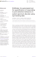 Cover page: RJAfinder: An automated tool for quantification of responding to joint attention behaviors in autism spectrum disorder using eye tracking data