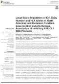 Cover page: Large-Scale Imputation of KIR Copy Number and HLA Alleles in North American and European Psoriasis Case-Control Cohorts Reveals Association of Inhibitory KIR2DL2 With Psoriasis