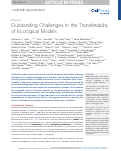 Cover page: Outstanding Challenges in the Transferability of Ecological Models
