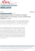 Cover page: Controlling technical variation amongst 6693 patient microarrays of the randomized MINDACT trial