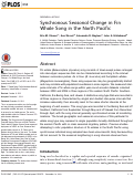 Cover page: Synchronous Seasonal Change in Fin Whale Song in the North Pacific