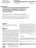 Cover page: Pronoun Use among Caregivers of People Living with Dementia: Associations with Dementia Severity Using Text Analysis of a Natural Language Sample