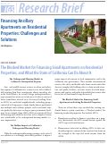 Cover page: Financing Ancillary Apartments on Residential Properties: Challenges and Solutions