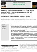 Cover page: Views on disclosing mistreatment: A focus group study of differences between people with MS and their caregivers
