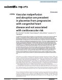 Cover page: Vascular malperfusion and abruption are prevalent in placentas from pregnancies with congenital heart disease and not associated with cardiovascular risk