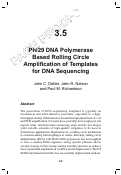 Cover page: Phi29 DNA polymerase based rolling circle amplification of templates for DNA sequencing