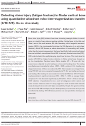 Cover page: Detecting stress injury (fatigue fracture) in fibular cortical bone using quantitative ultrashort echo time‐magnetization transfer (UTE‐MT): An ex vivo study